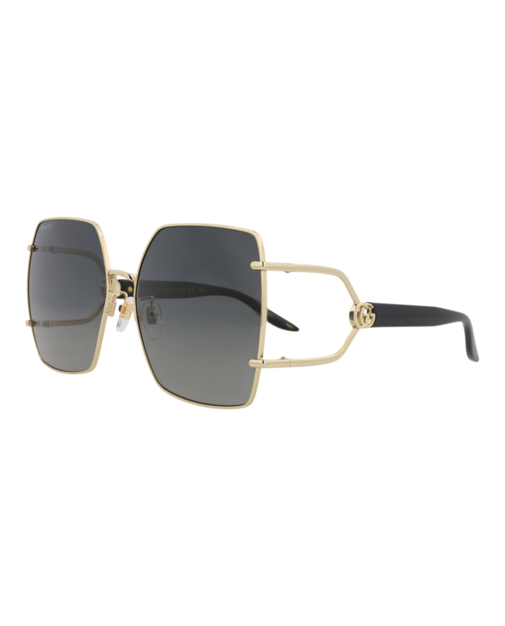 Gucci Gucci Womens Square/Rectangle Gold Black Grey Fashion Designer Eyewear