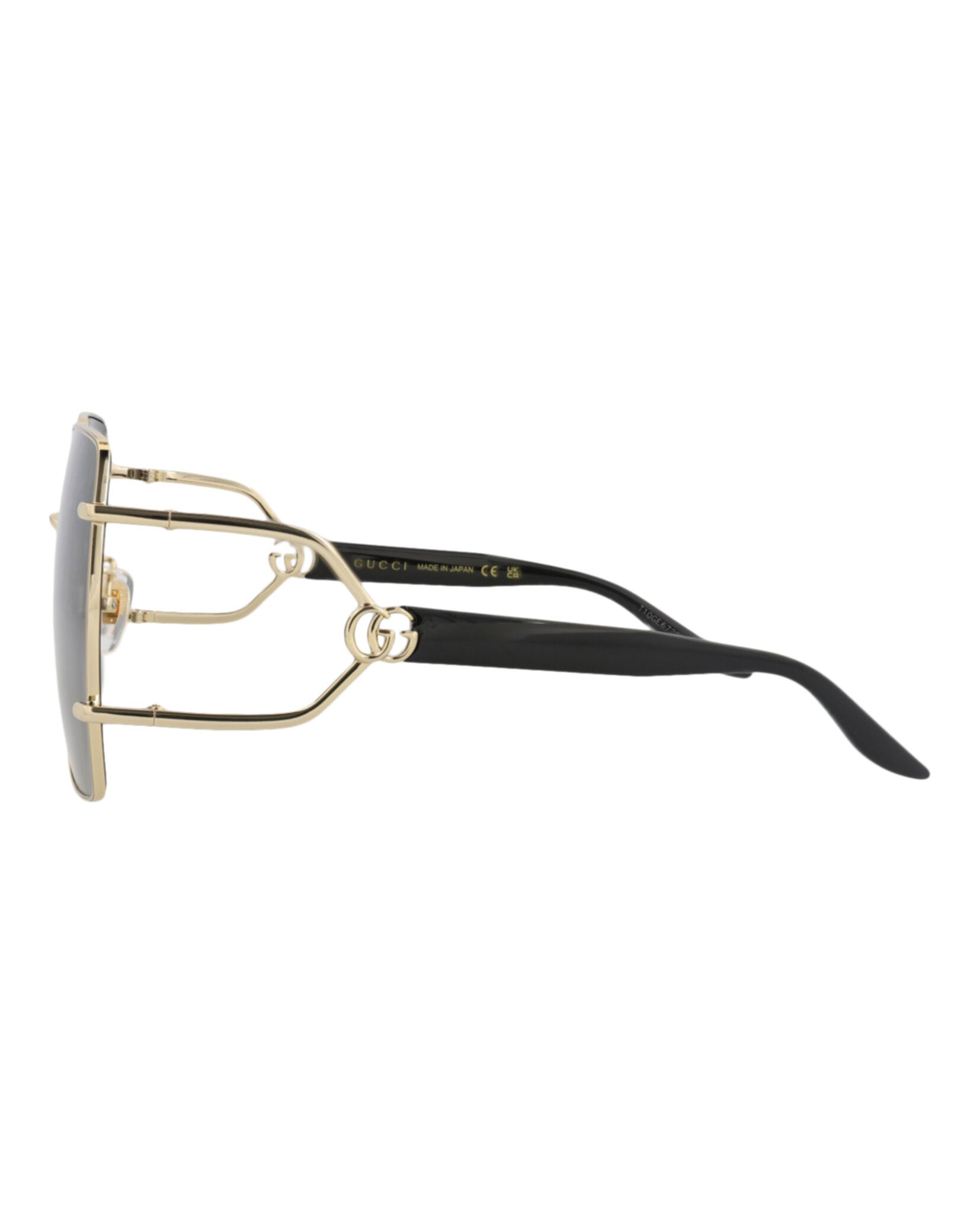 Gucci Gucci Womens Square/Rectangle Gold Black Grey Fashion Designer Eyewear