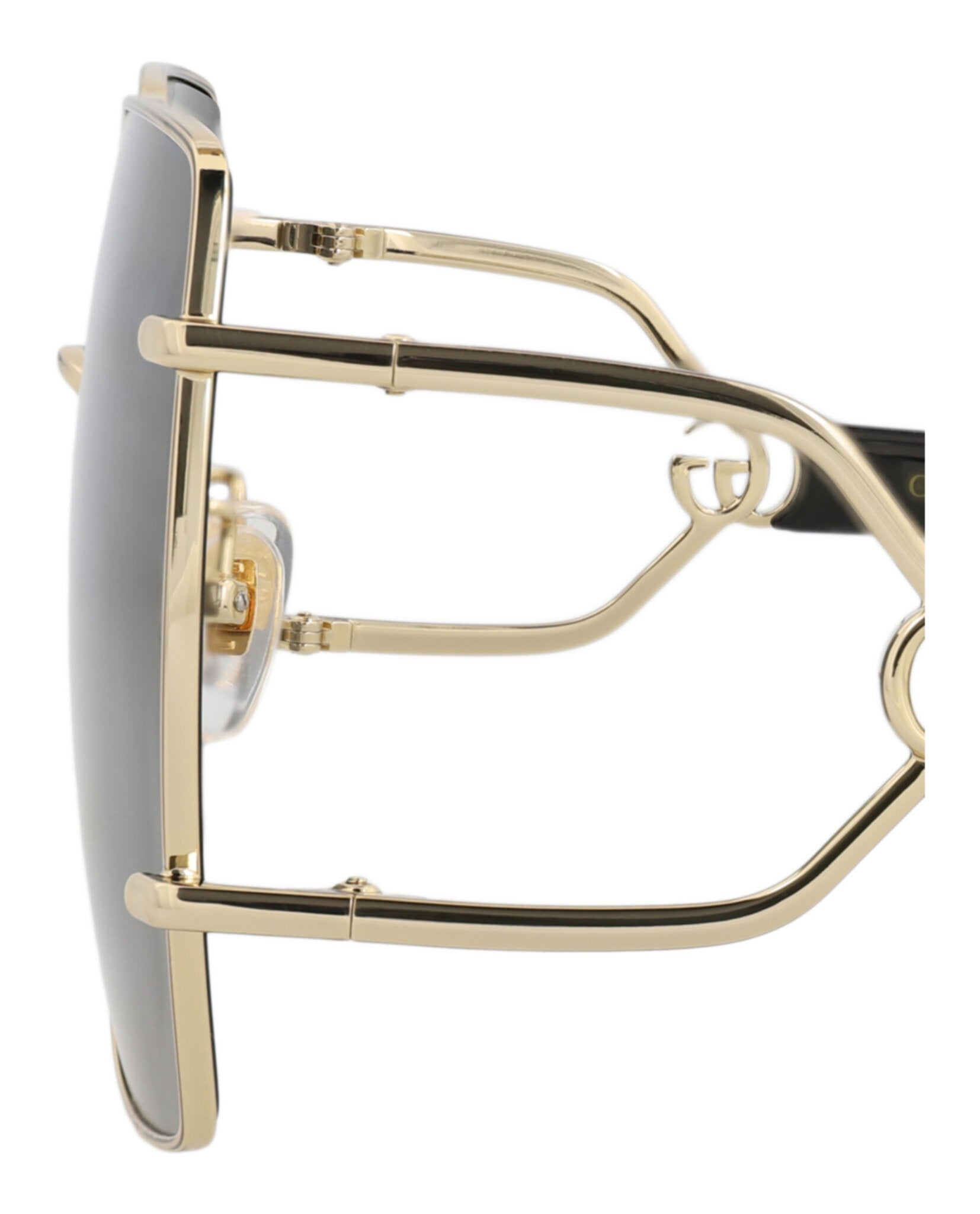 Gucci Gucci Womens Square/Rectangle Gold Black Grey Fashion Designer Eyewear