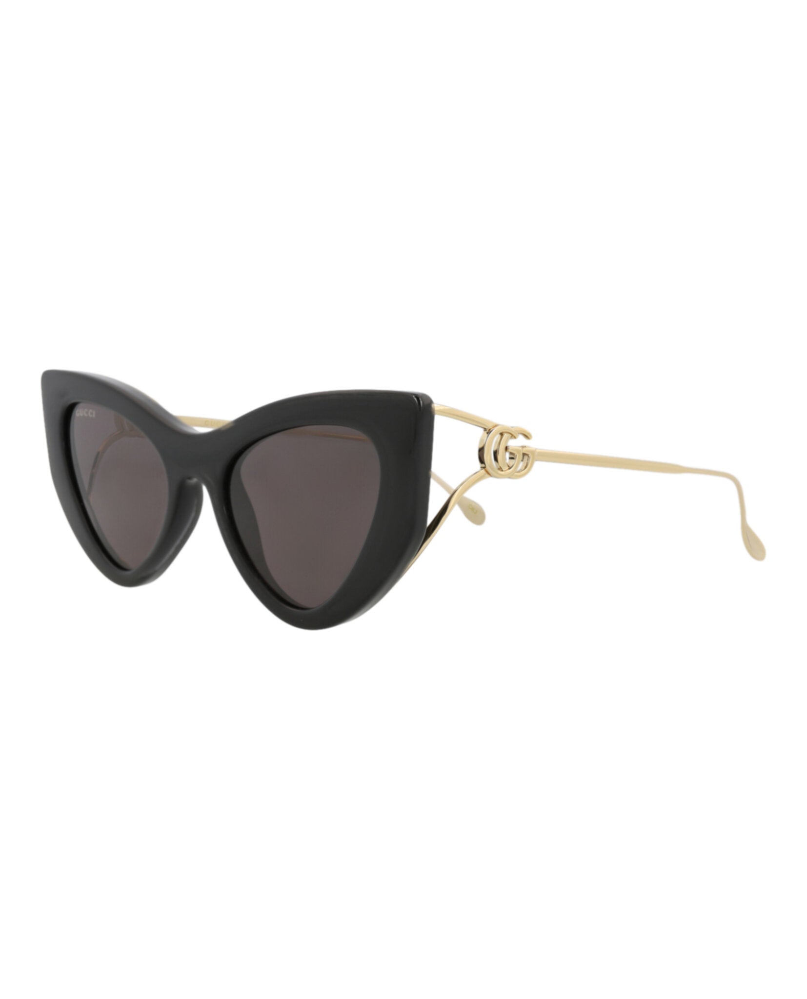 Gucci Gucci Womens Cat Eye Black Gold Grey Fashion Designer Eyewear