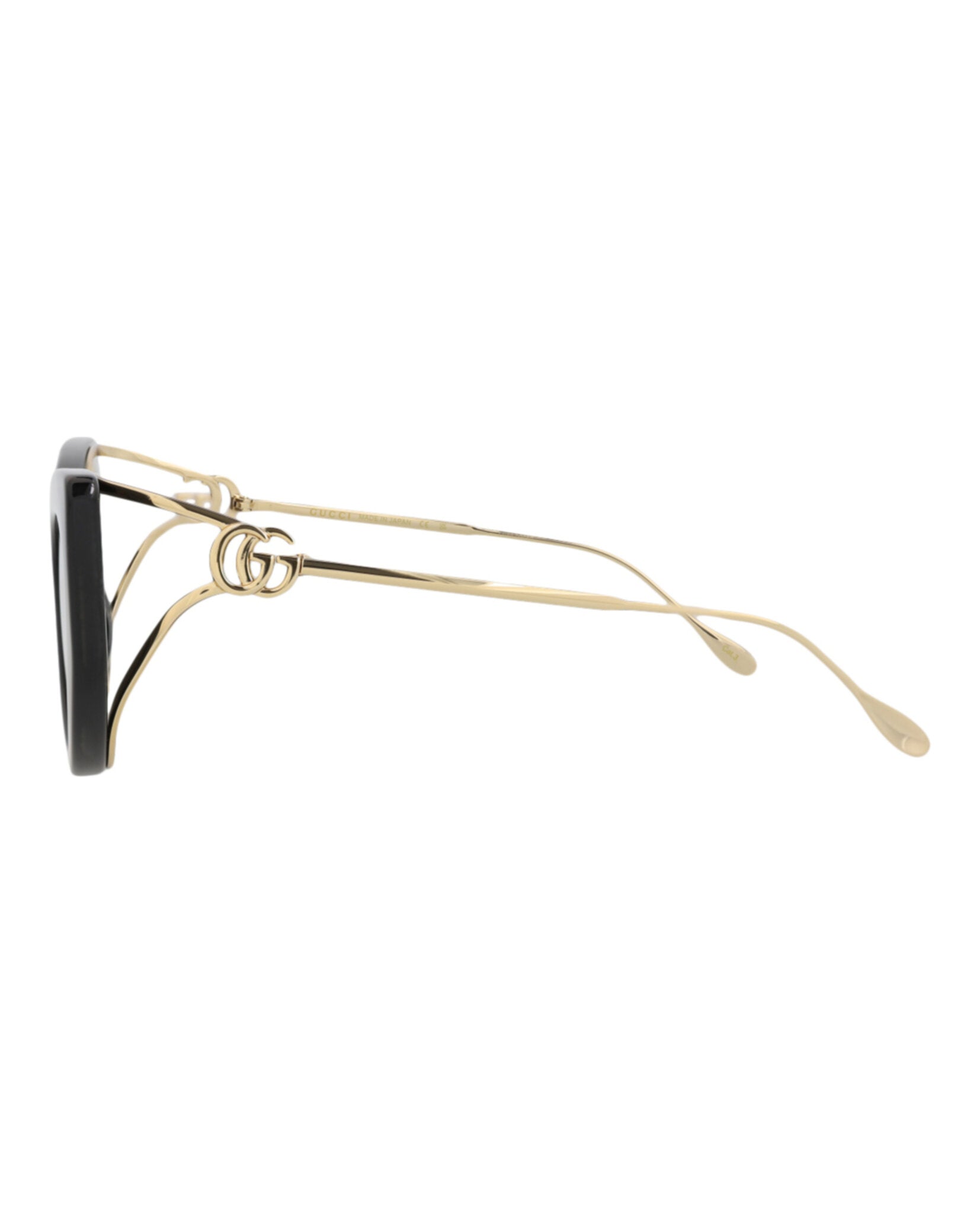 Gucci Gucci Womens Cat Eye Black Gold Grey Fashion Designer Eyewear