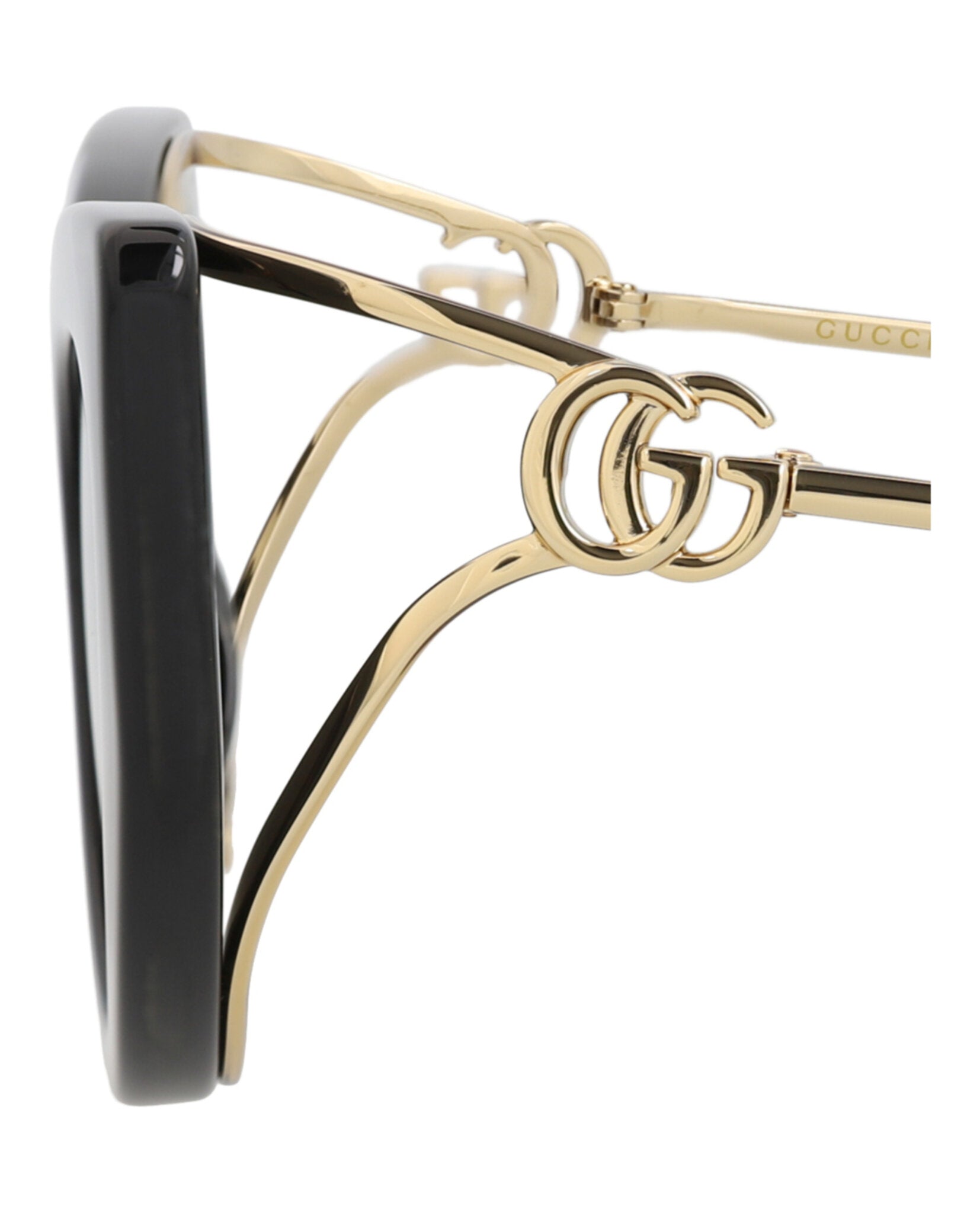 Gucci Gucci Womens Cat Eye Black Gold Grey Fashion Designer Eyewear