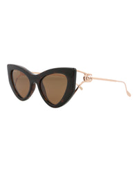 Gucci Womens Cat Eye Havana Gold Brown Fashion Designer Eyewear