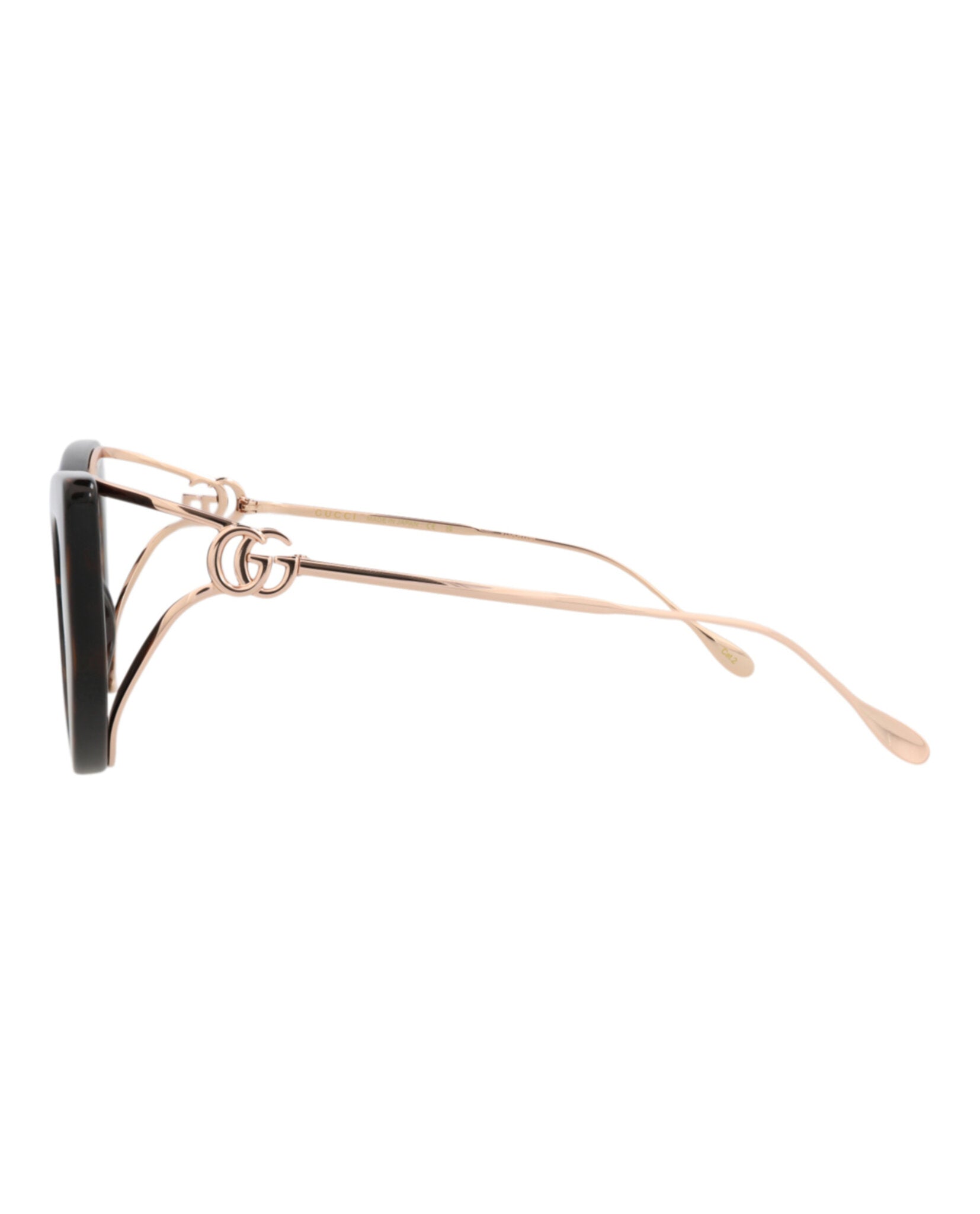 Gucci Womens Cat Eye Havana Gold Brown Fashion Designer Eyewear