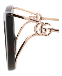 Gucci Womens Cat Eye Havana Gold Brown Fashion Designer Eyewear