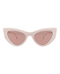 Gucci Womens Cat Eye Ivory Gold Red Fashion Designer Eyewear