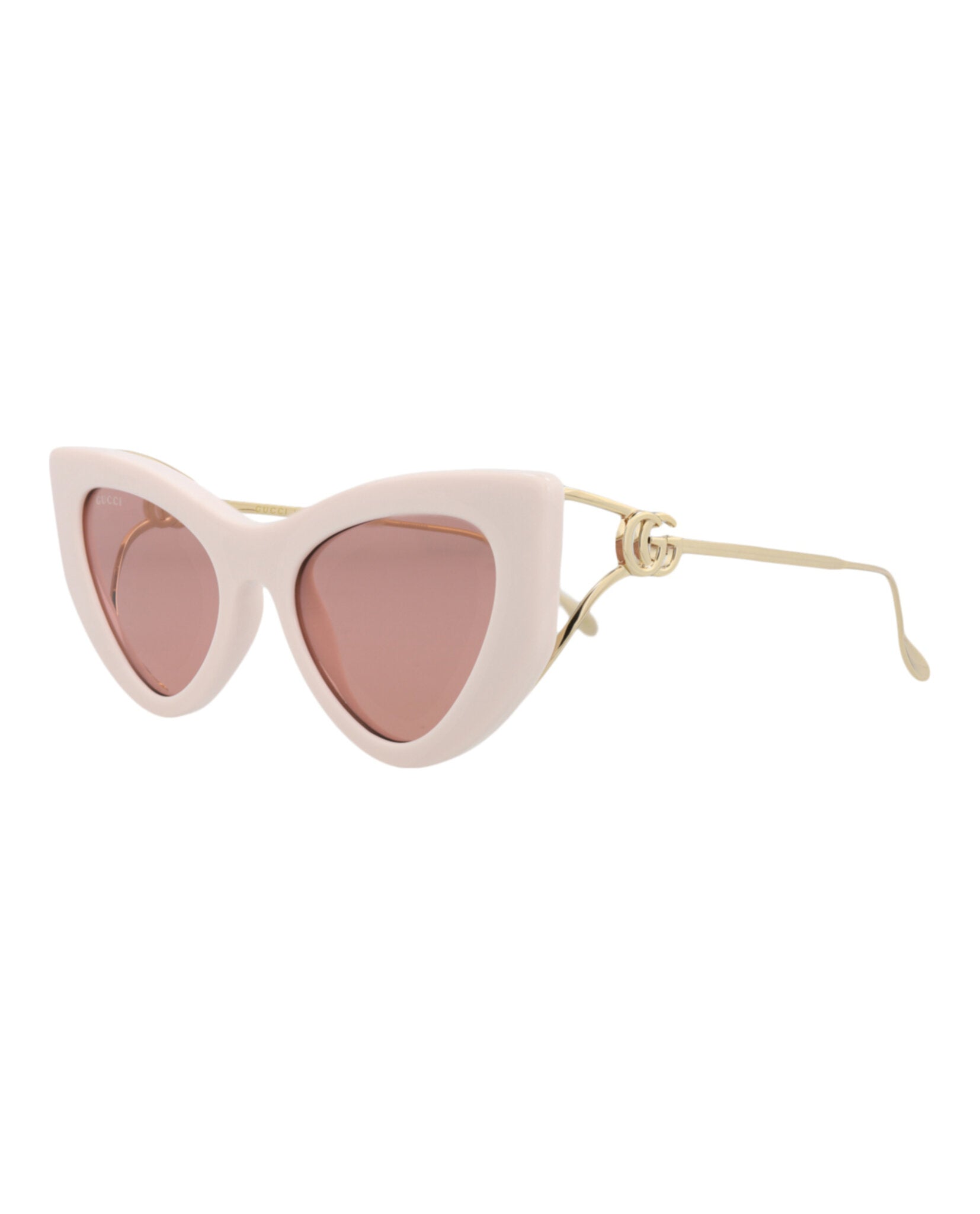 Gucci Womens Cat Eye Ivory Gold Red Fashion Designer Eyewear