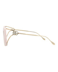 Gucci Womens Cat Eye Ivory Gold Red Fashion Designer Eyewear