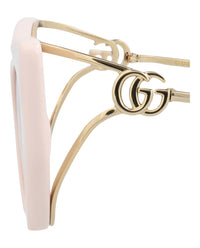 Gucci Womens Cat Eye Ivory Gold Red Fashion Designer Eyewear
