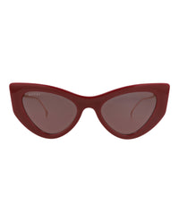 Gucci Gucci Womens Cat Eye Burgundy Gold Violet Fashion Designer Eyewear