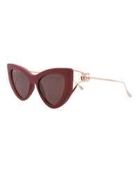 Gucci Gucci Womens Cat Eye Burgundy Gold Violet Fashion Designer Eyewear