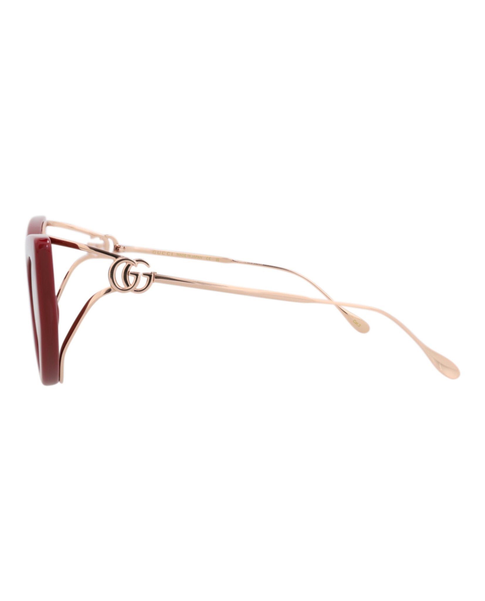 Gucci Gucci Womens Cat Eye Burgundy Gold Violet Fashion Designer Eyewear