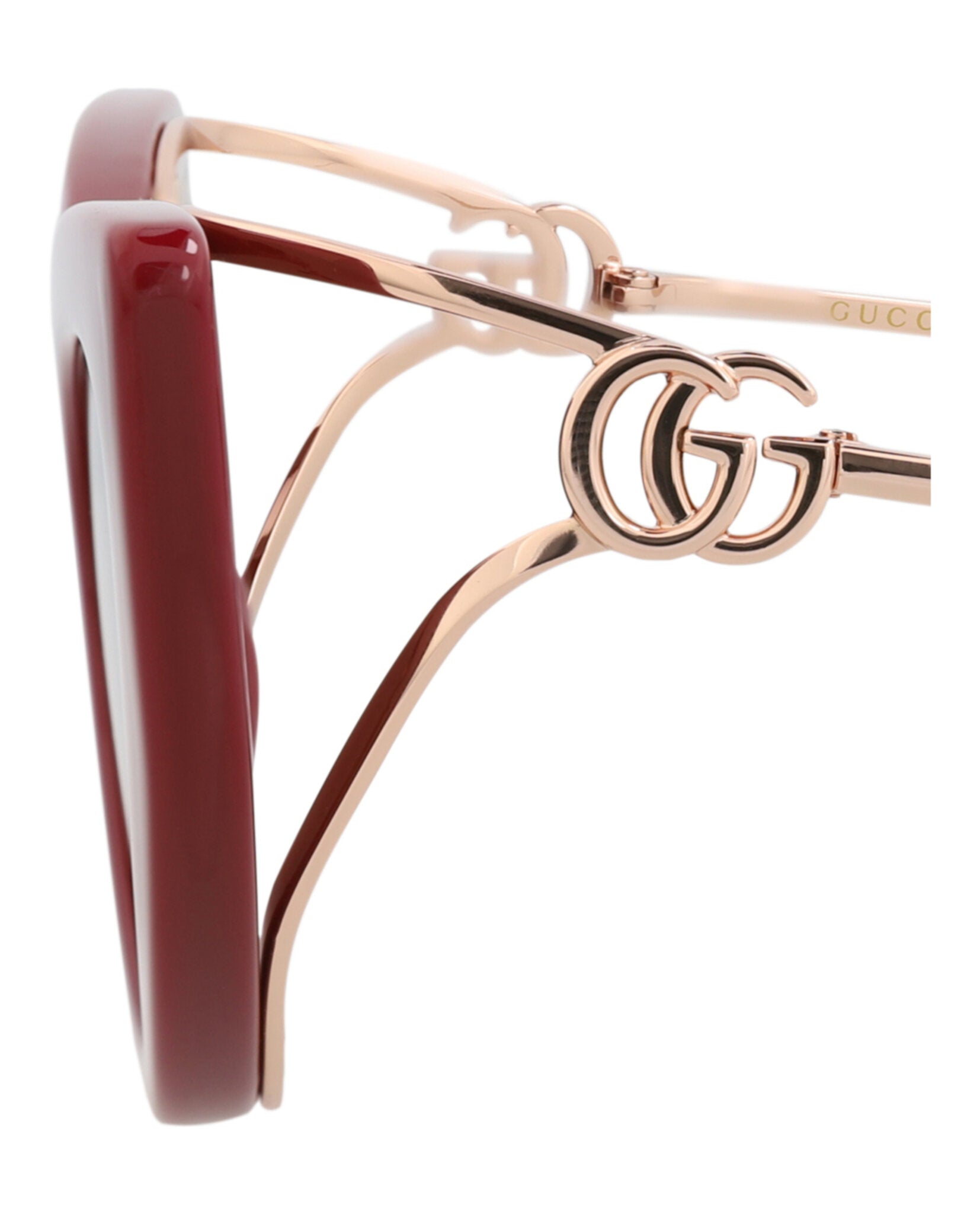Gucci Gucci Womens Cat Eye Burgundy Gold Violet Fashion Designer Eyewear