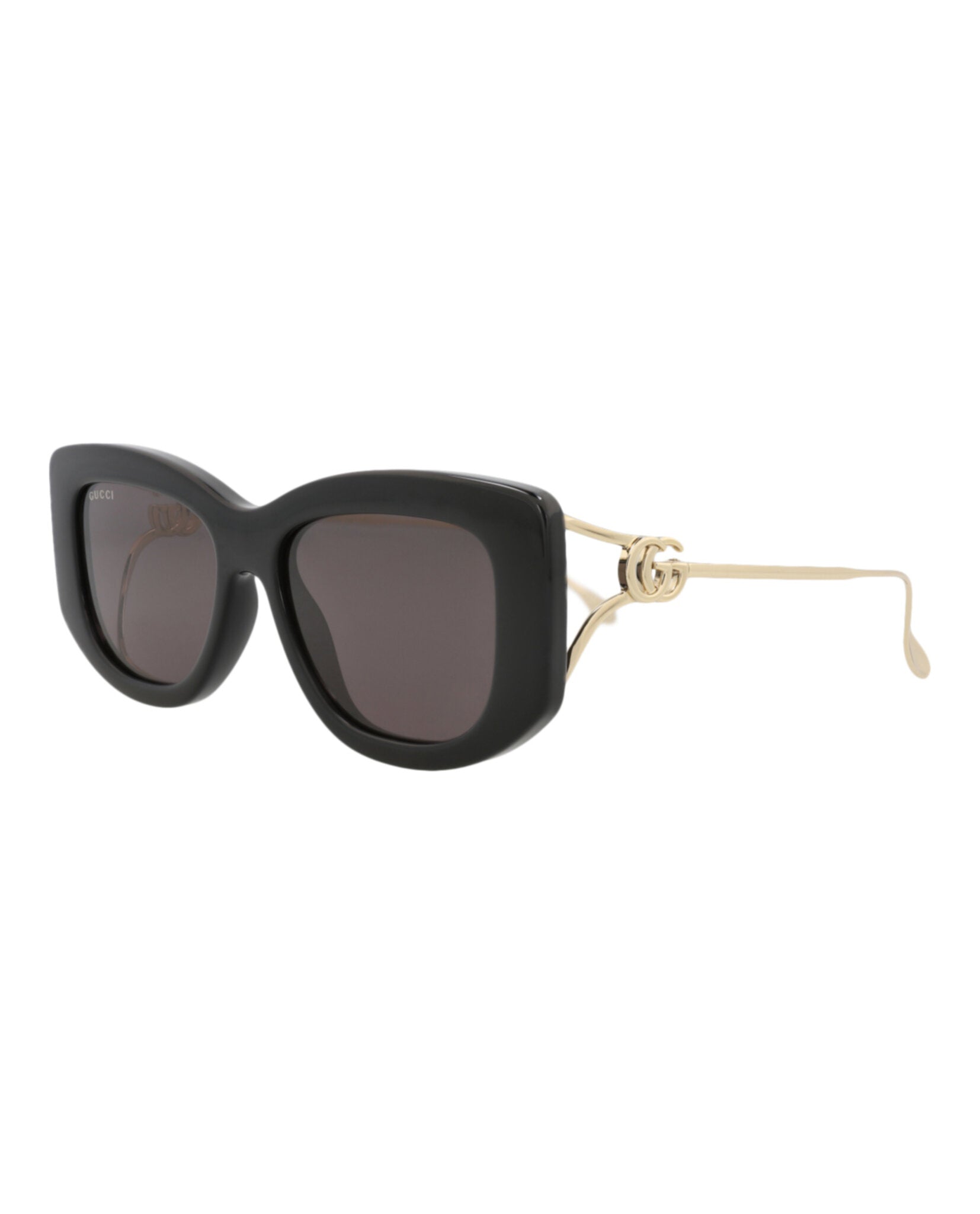 Gucci Gucci Womens Square/Rectangle Black Gold Grey Fashion Designer Eyewear