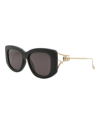 Gucci Gucci Womens Square/Rectangle Black Gold Grey Fashion Designer Eyewear