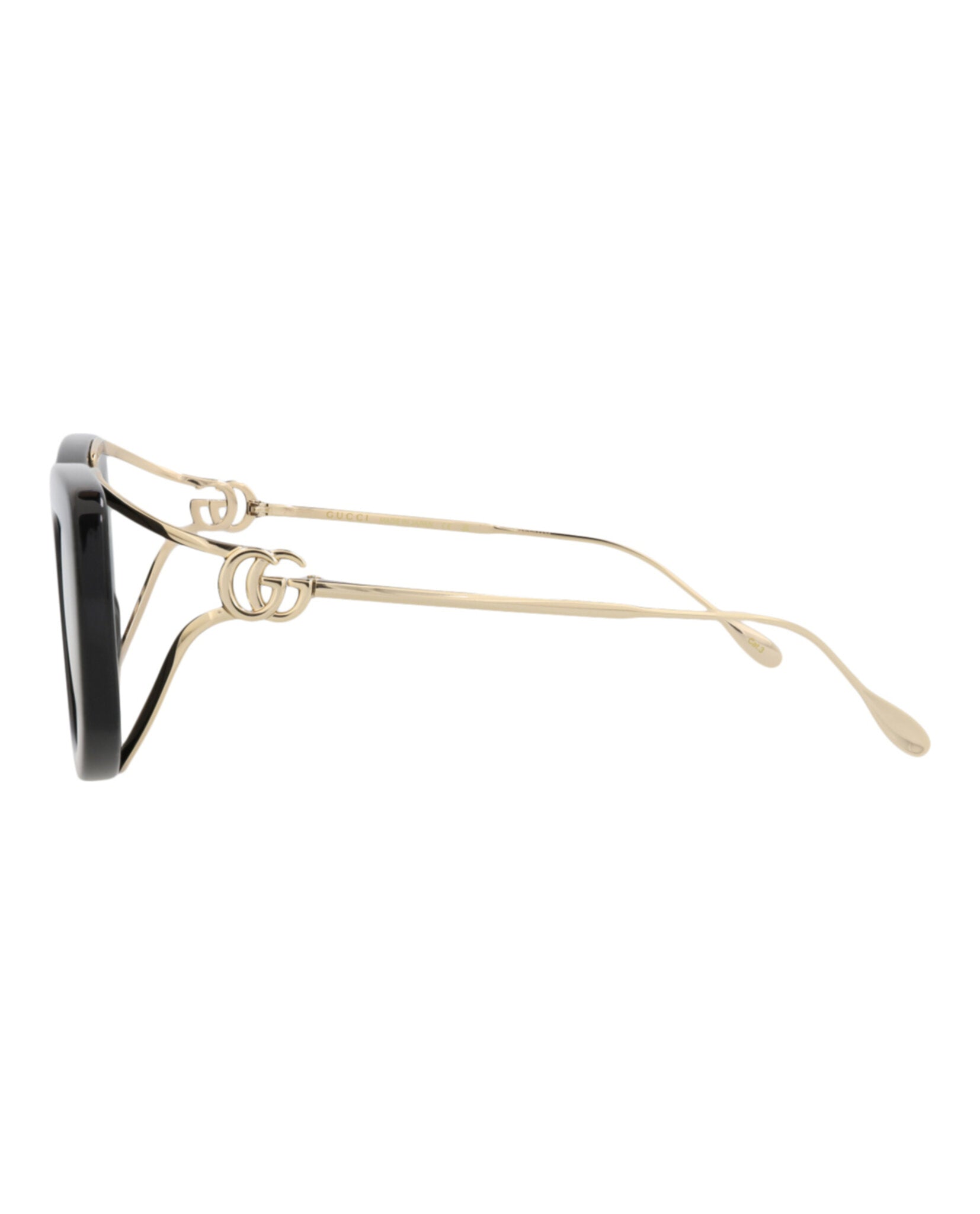 Gucci Gucci Womens Square/Rectangle Black Gold Grey Fashion Designer Eyewear