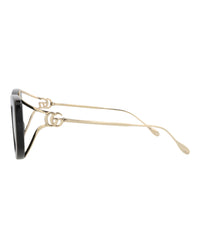 Gucci Gucci Womens Square/Rectangle Black Gold Grey Fashion Designer Eyewear