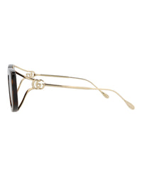 Gucci Gucci Womens Square/Rectangle Havana Gold Brown Fashion Designer Eyewear