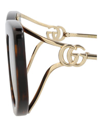 Gucci Gucci Womens Square/Rectangle Havana Gold Brown Fashion Designer Eyewear