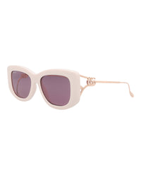 Gucci Gucci Womens Square/Rectangle Ivory Gold Violet Fashion Designer Eyewear
