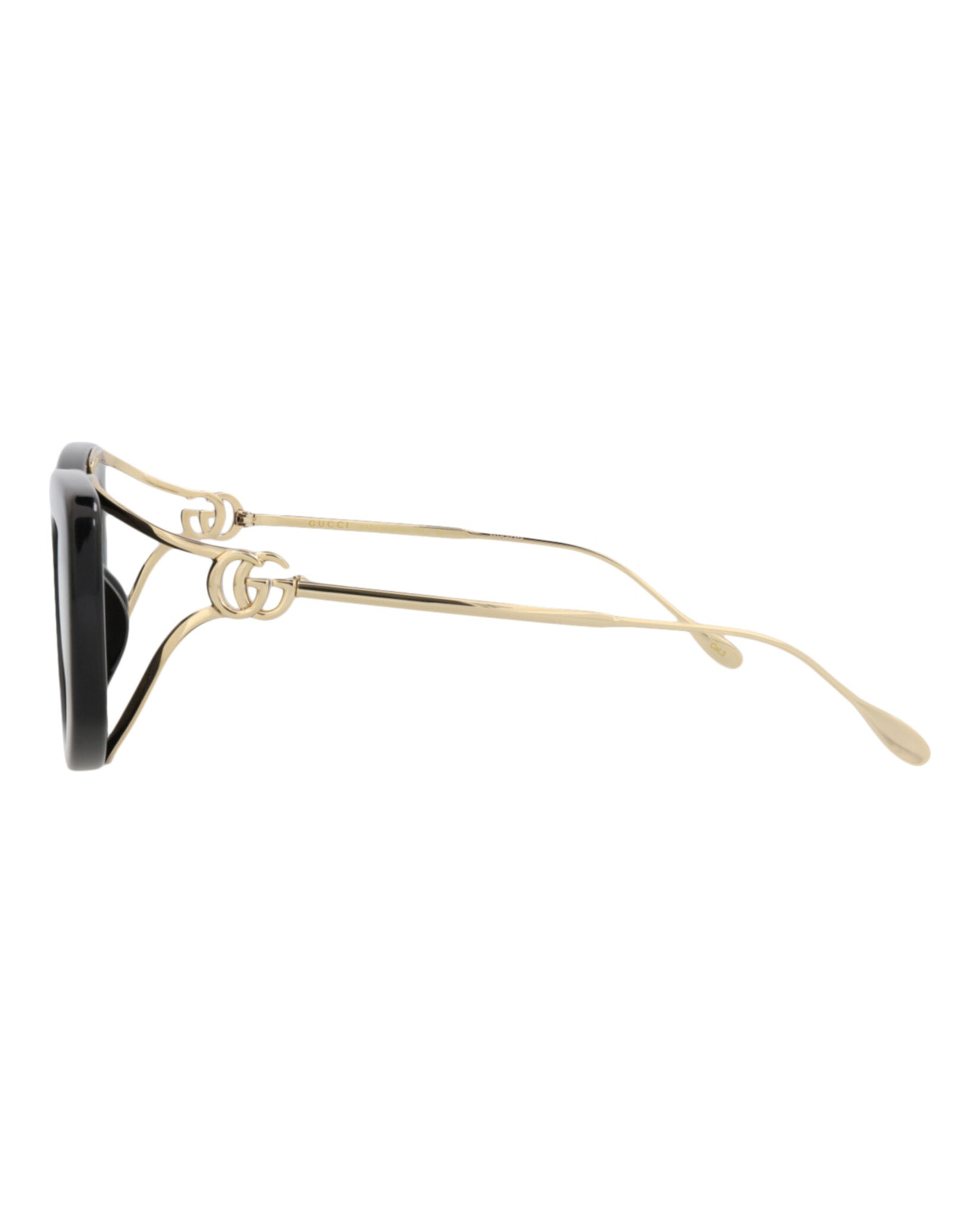 Gucci Gucci Womens Square/Rectangle Black Gold Grey Fashion Designer Eyewear