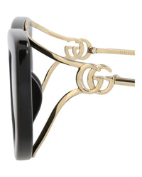 Gucci Gucci Womens Square/Rectangle Black Gold Grey Fashion Designer Eyewear