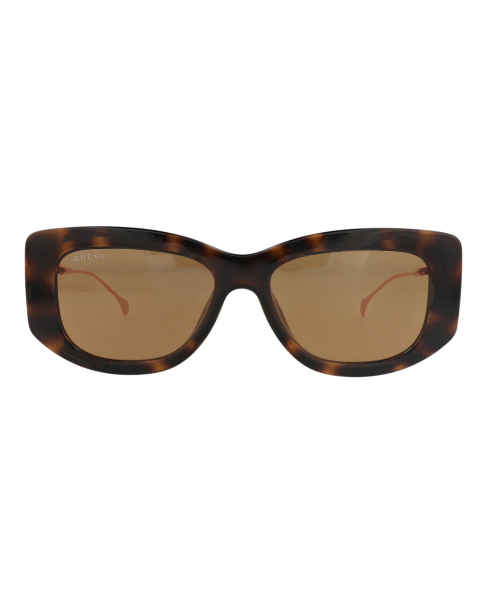 Gucci Gucci Womens Square/Rectangle Havana Gold Brown Fashion Designer Eyewear