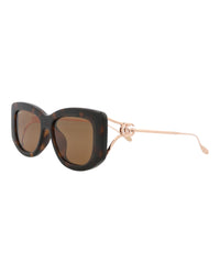 Gucci Gucci Womens Square/Rectangle Havana Gold Brown Fashion Designer Eyewear