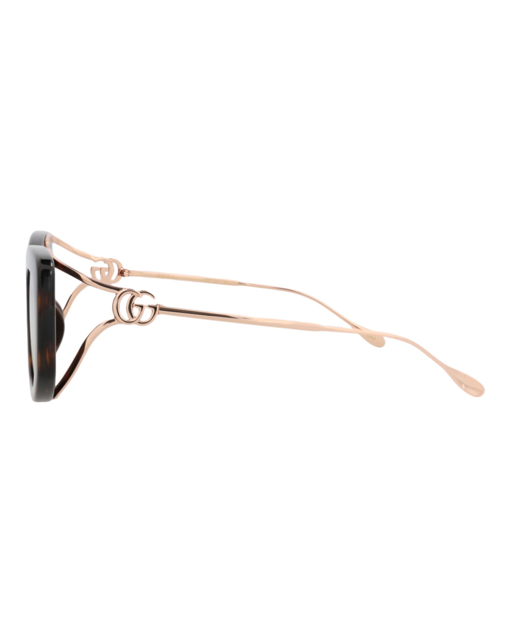 Gucci Gucci Womens Square/Rectangle Havana Gold Brown Fashion Designer Eyewear