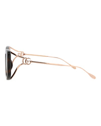 Gucci Gucci Womens Square/Rectangle Havana Gold Brown Fashion Designer Eyewear