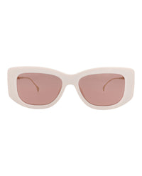 Gucci Gucci Womens Square/Rectangle Ivory Gold Red Fashion Designer Eyewear