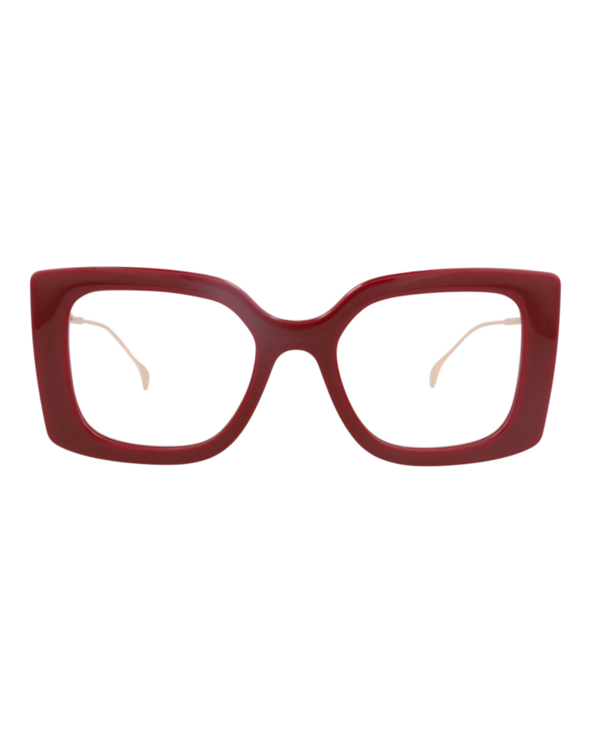 Gucci Womens Square/Rectangle Burgundy Gold Transparent Fashion Designer Eyewear