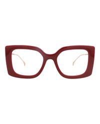 Gucci Womens Square/Rectangle Burgundy Gold Transparent Fashion Designer Eyewear