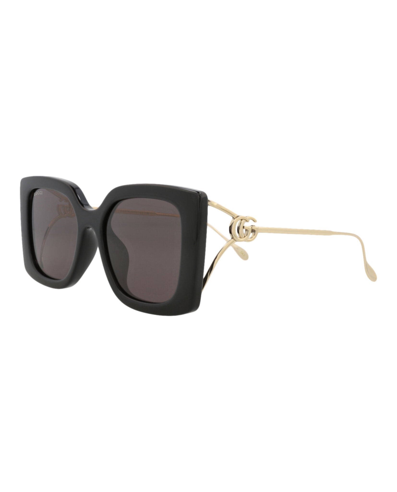 Gucci Gucci Womens Square/Rectangle Black Gold Grey Fashion Designer Eyewear