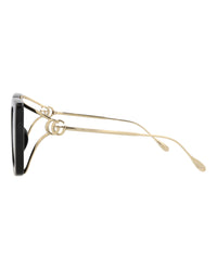 Gucci Gucci Womens Square/Rectangle Black Gold Grey Fashion Designer Eyewear