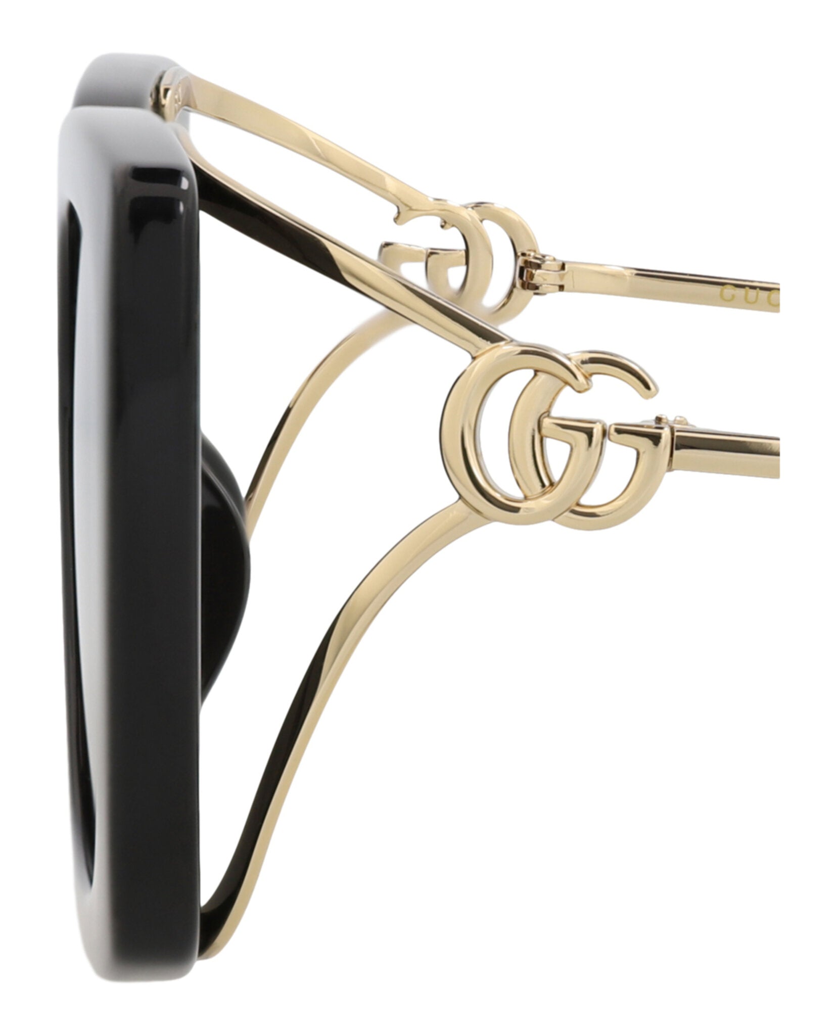 Gucci Gucci Womens Square/Rectangle Black Gold Grey Fashion Designer Eyewear