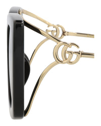 Gucci Gucci Womens Square/Rectangle Black Gold Grey Fashion Designer Eyewear