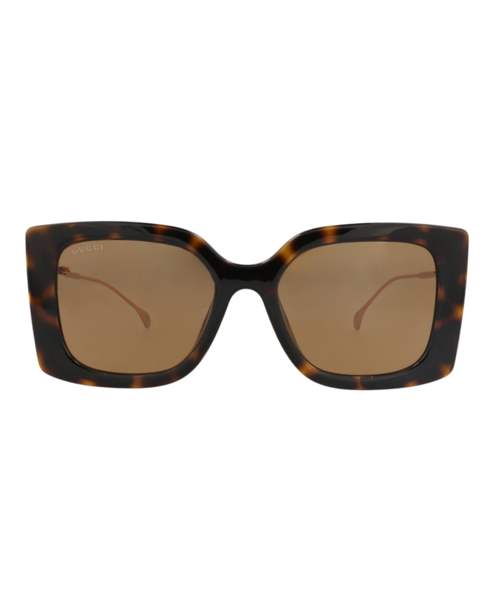 Gucci Gucci Womens Square/Rectangle Havana Gold Brown Fashion Designer Eyewear