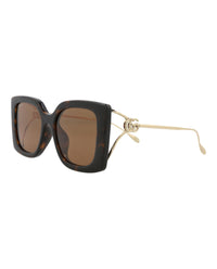 Gucci Gucci Womens Square/Rectangle Havana Gold Brown Fashion Designer Eyewear