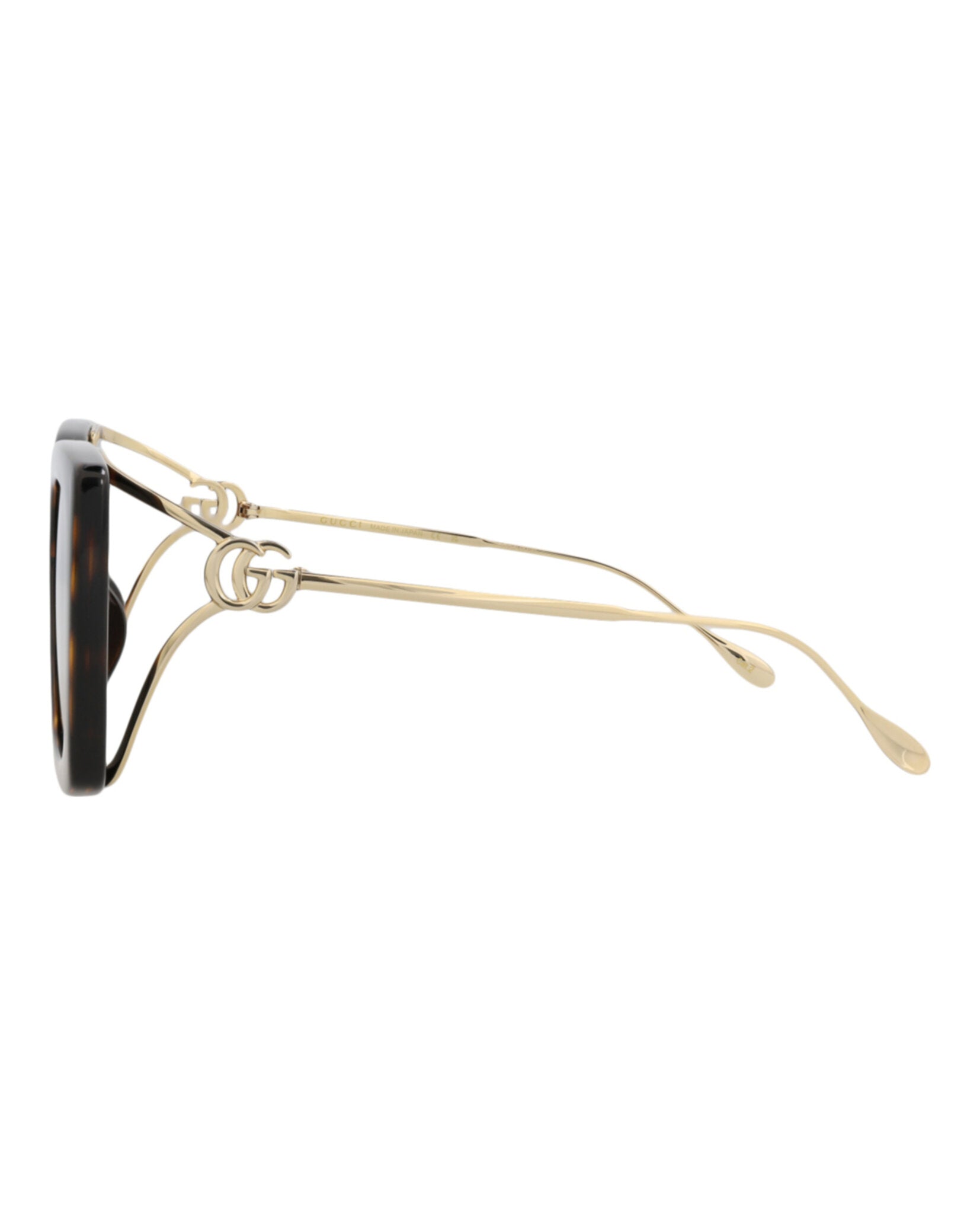 Gucci Gucci Womens Square/Rectangle Havana Gold Brown Fashion Designer Eyewear