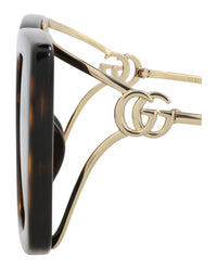 Gucci Gucci Womens Square/Rectangle Havana Gold Brown Fashion Designer Eyewear