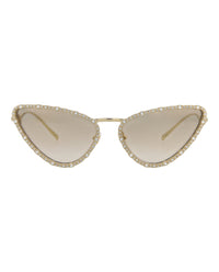 Gucci Gucci Womens Cat Eye Gold Gold Brown Fashion Designer Eyewear