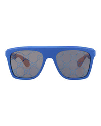 Gucci Gucci Mens Square/Rectangle Blue Blue Blue Fashion Designer Eyewear