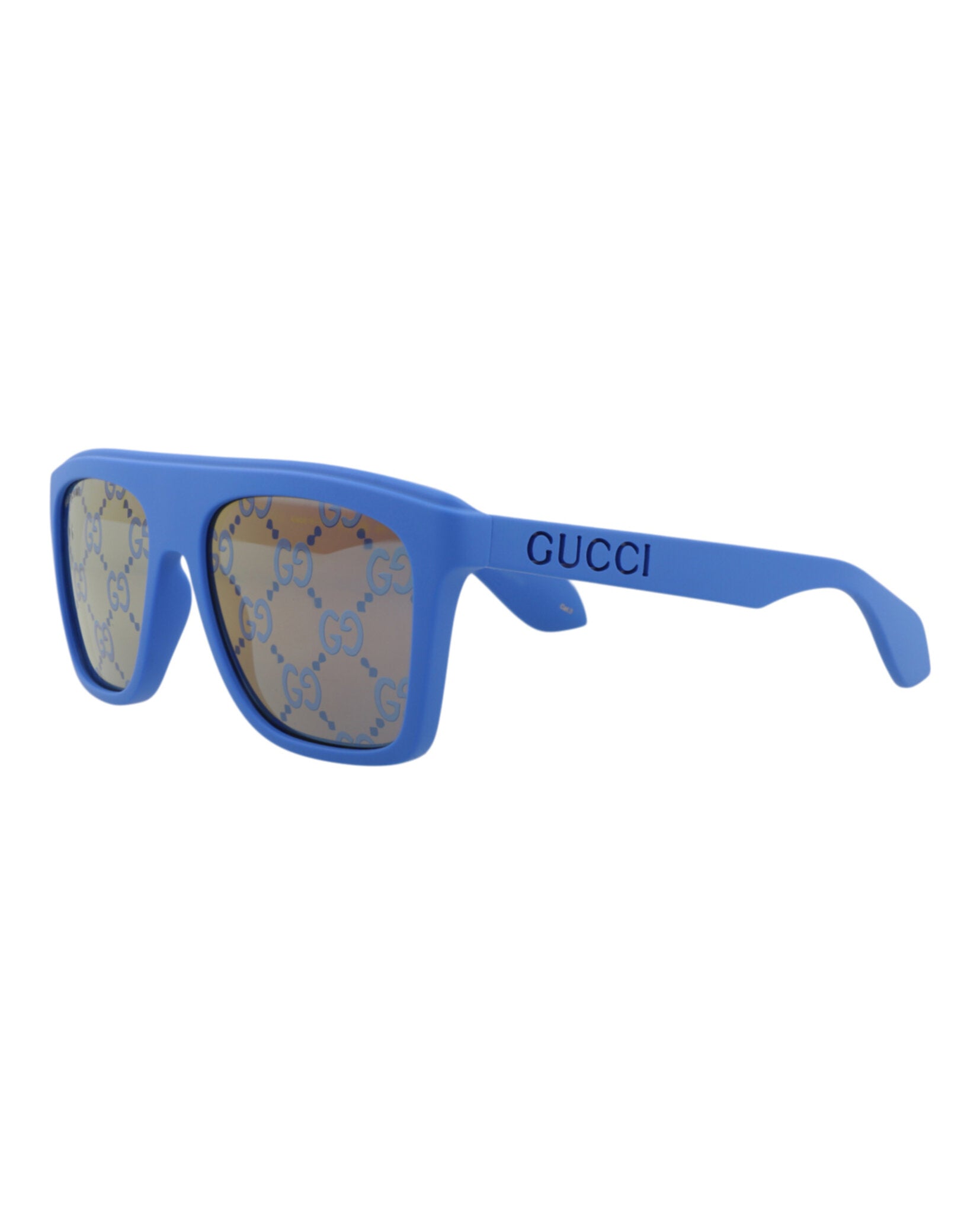 Gucci Gucci Mens Square/Rectangle Blue Blue Blue Fashion Designer Eyewear