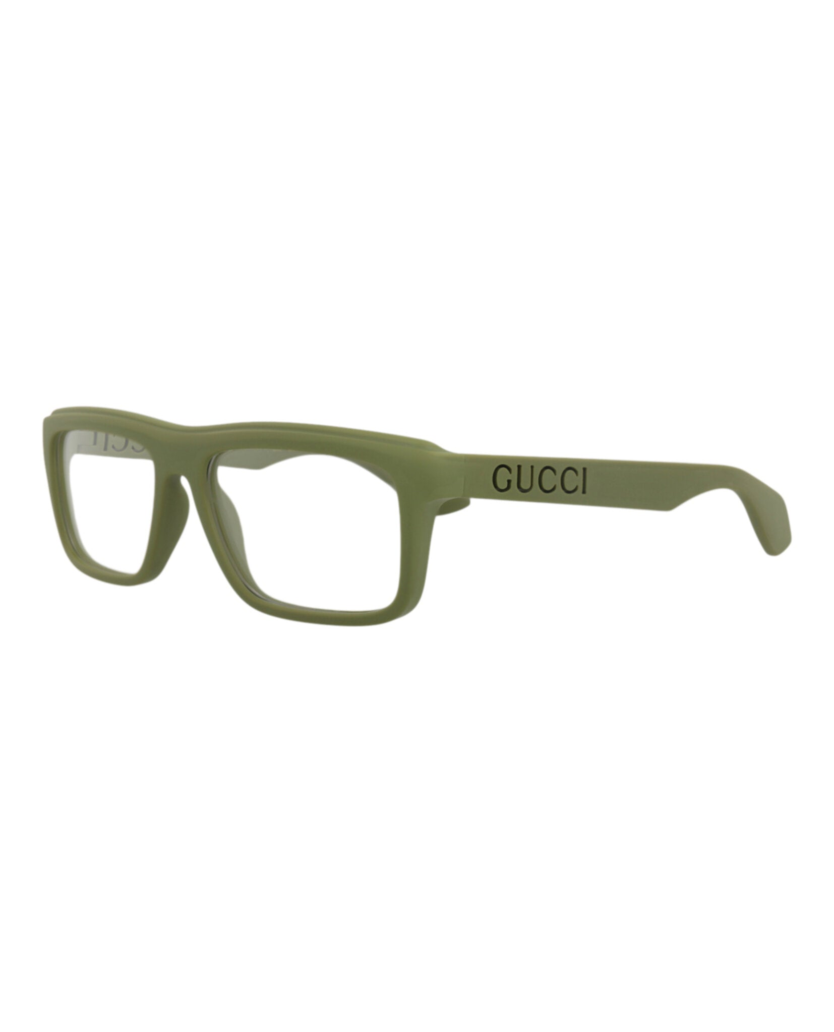 Gucci Gucci Mens Square/Rectangle Green Green Transparent Fashion Designer Eyewear