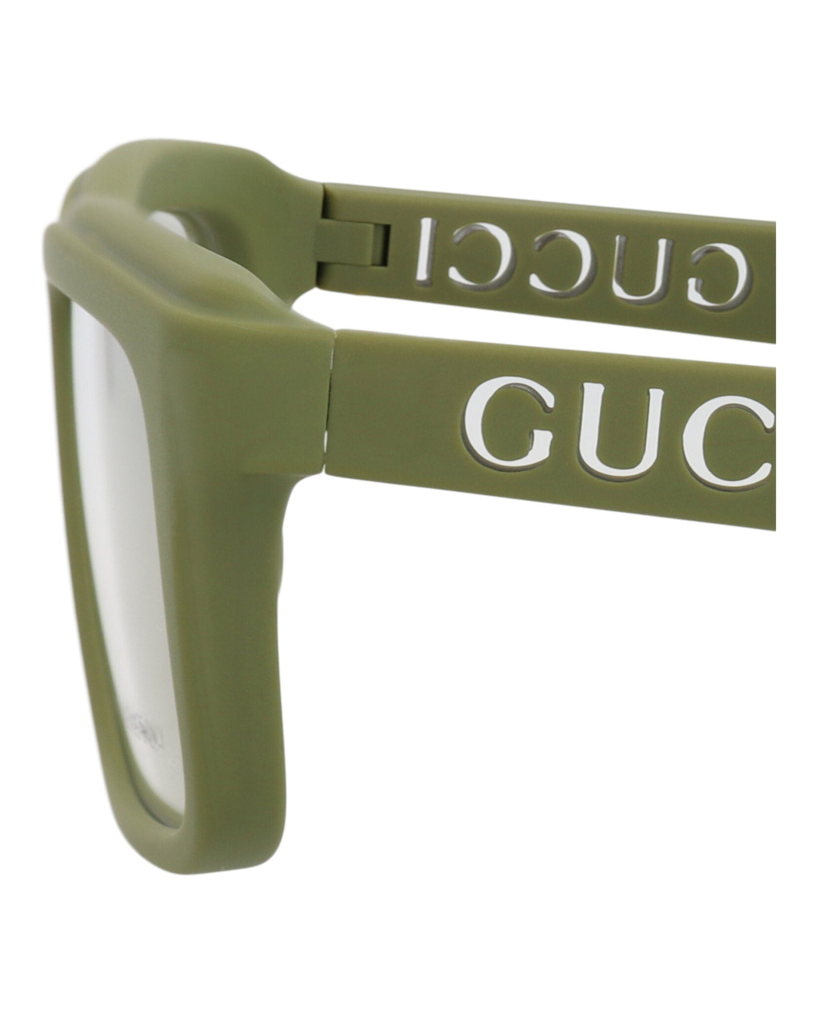 Gucci Gucci Mens Square/Rectangle Green Green Transparent Fashion Designer Eyewear