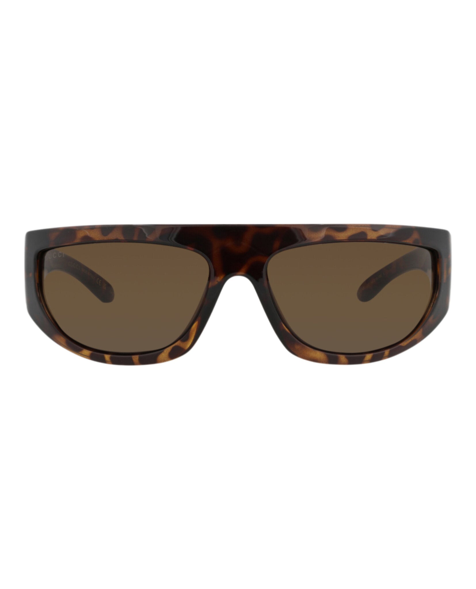 Gucci Mens Shield/Wrap Havana Havana Brown Fashion Designer Eyewear