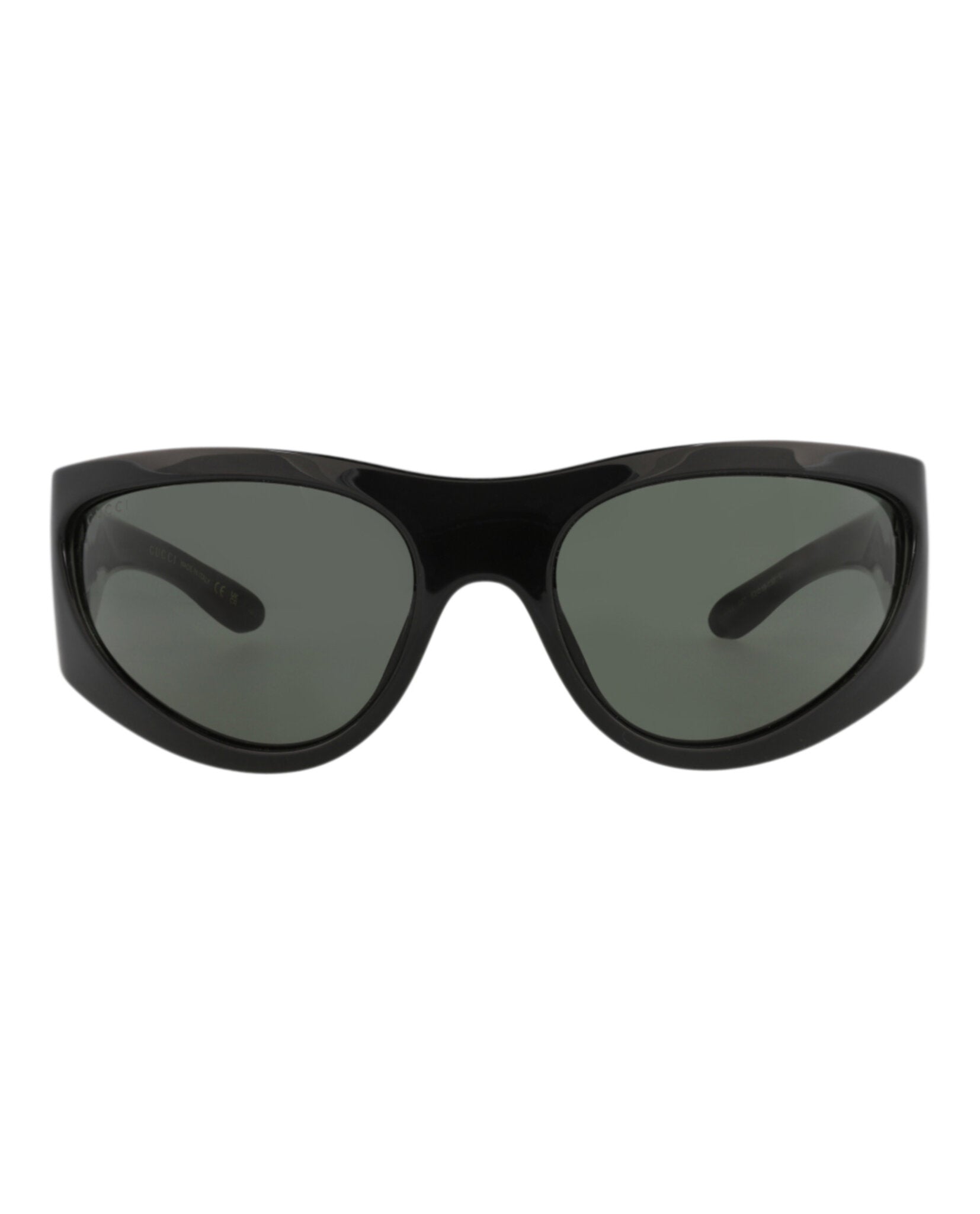 Gucci Mens Shield/Wrap Black Black Grey Fashion Designer Eyewear