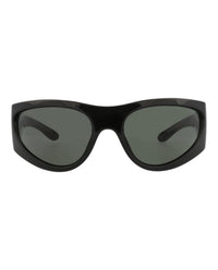 Gucci Mens Shield/Wrap Black Black Grey Fashion Designer Eyewear
