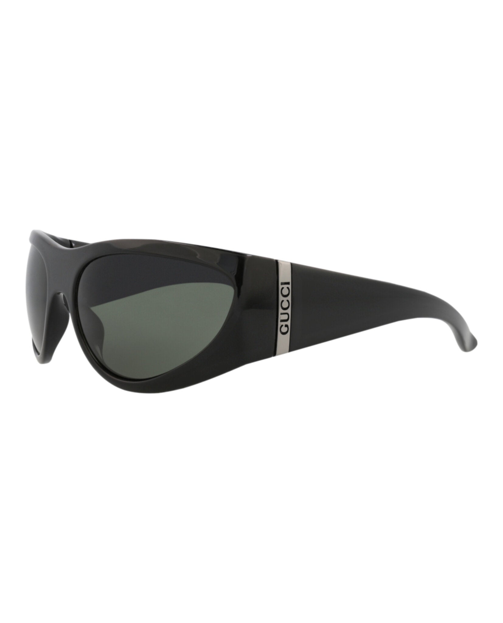 Gucci Mens Shield/Wrap Black Black Grey Fashion Designer Eyewear